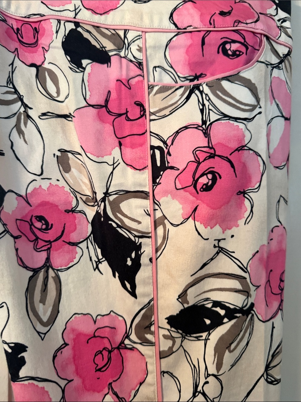Cache Pink Floral Capris with Black & Gray Accents - Picture 7 of 7